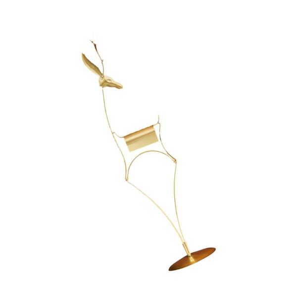 

iron art deer shape craft decoration creative deskornament for home office - looking back (golden) decorative objects & figurines