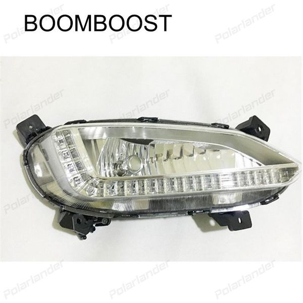 

panel lights boomboost for h/yundai ix45 s/anta fe one hole 2013-2021 waterproof super brightness 2 pcs car drl led daytime running light