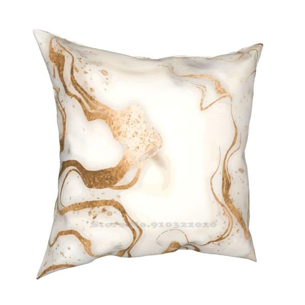 

pillow case marble collection home car sofa cushion cover pillowcase in white and gold