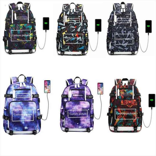 

custom made school bag usb charging travel canvas shoulder teenager boys girls backpack laptop