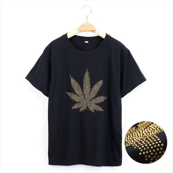 

leaf diamond shining print cotton womens t shirt casual funny girl tee hipster drop ship d 5, White