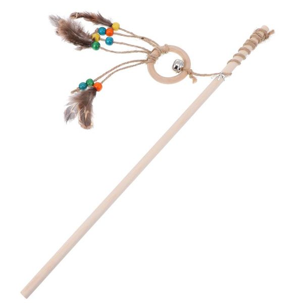 

cat toys pet feather stick plaything rod interactive teaser