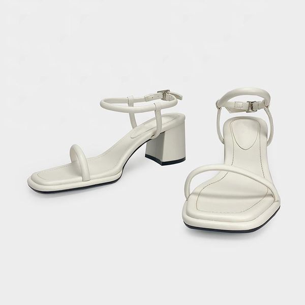 

sandals block heels med buckle female sandal 2021 summer comfort shoes for women open toe chunky medium girls high fashion strap clear p, Black