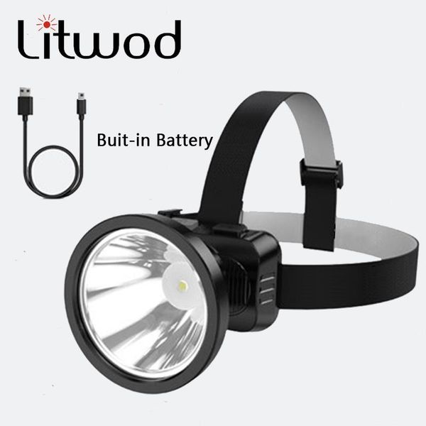 

headlamps led headlamp built-in rechargeable 2400mah battery car wall charger camping light drop