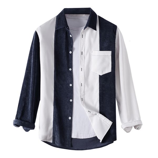 

men's casual shirts european and american fashion color matching long-sleeved t0637 lz5w, White;black