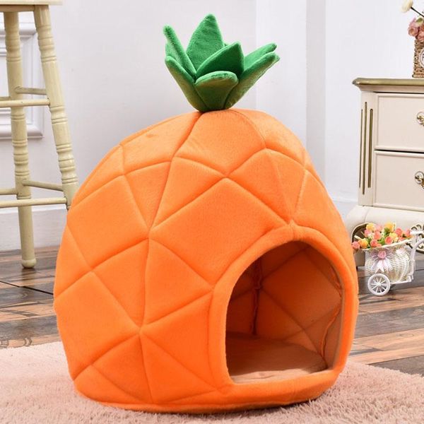 

pineapple pet house sleep basket cat puppy dog bed for small dogs litter lounger foldable kennel sofa niche cave kennels & pens