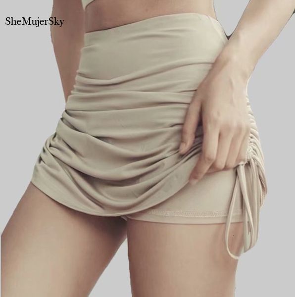 

skirts shemujersky lace up mini skirt style shorts slim skinny khaki elastic high waist women fashion bandage pants 4k17, Black