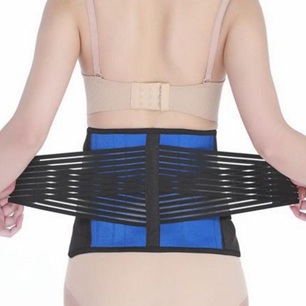 

self-heating magnetic therapy waist support belt lumbar back brace elastic posture corrector, Black;gray