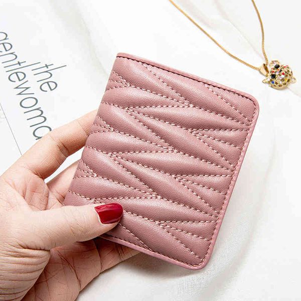 

wallets bags handbags 2021 leather women's sheepskin fold double mini ins folding thin, Red;black
