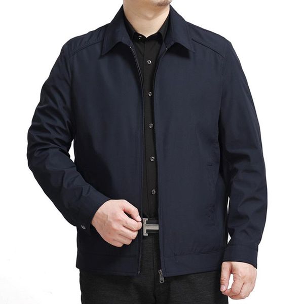 

men's jackets casual winter bomber jacket 2021 warm long sleeve solid color slim men plus size windbreaker zipper navy coat, Black;brown