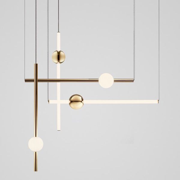 

pendant lamps nordic chandelier concise long stick living room cloth store el hall dinner led hanging light fixtures metal ac