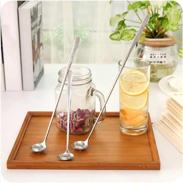

18/24/30cm stainless steel long handle stir spoon creative ice cream dessert scoop coffee korean for all cups spoons