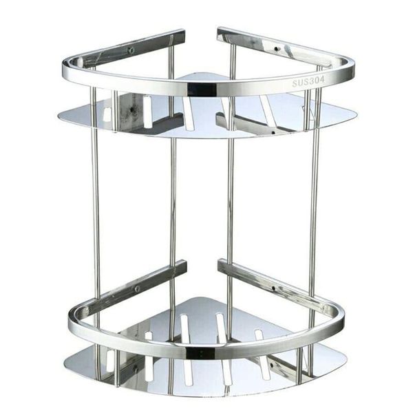 

bathroom shelves stainless steel anti-rust storage shelf wall mounted hanging rack washroom shower soap sponge holder household