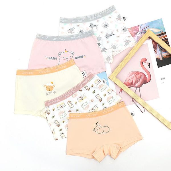 

5pcs/lot kids underwear cotton girls panties soft comfortable shorts underpants cartoon sheep print boxer for teenage, Camo