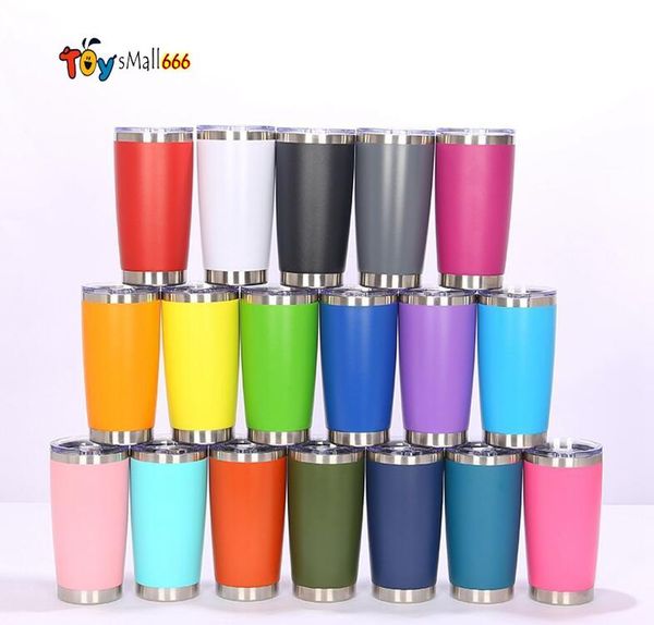 

new fashion 20oz drinking cup tumbler with lid stainless steel wine glass vacuum insulated cup travel 18 color
