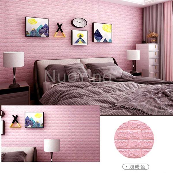 

diy 3d wall sticker self-adhesive foam decoration brick paper tv background kids living room waterproof wallpapers