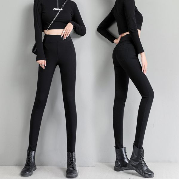 

leggings leggings women's outer wear plus velvet thickening autumn and winter high waist tight pencil feet black long pants