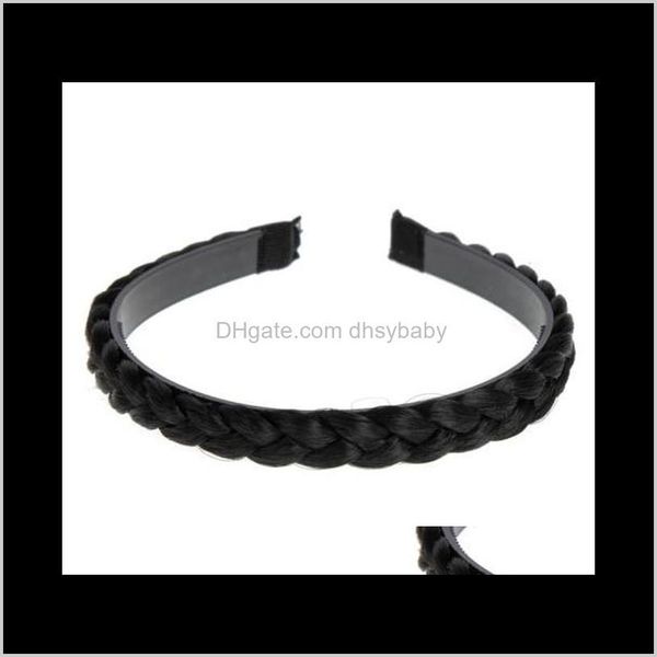 

jewelry drop delivery 2021 headbands womens braided synthetic hair plaited plait elastic headband hairband prom pageant party accessories cm, Silver