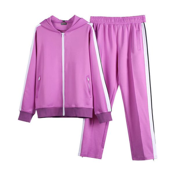 

2021 mens tracksuits hooded hoodie sport suit printed letters with rainbow stripe men and women sweatsuits, Gray