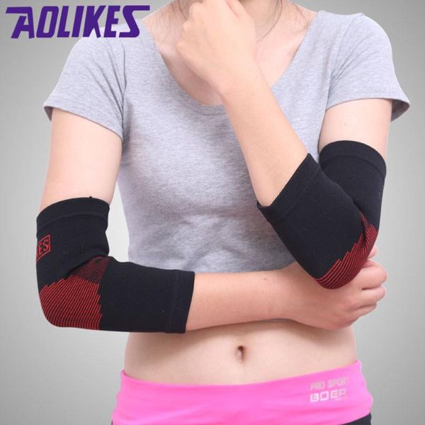 

elbow & knee pads aolikes 1pcs elastic support nylon tennis basketball arthritis epicondylitis pain brace gym sport protectors, Black;gray