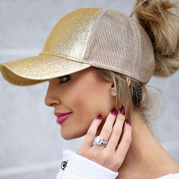 

messy buns trucker ponycaps plain baseball visor cap women snapback caps hip hop, Blue;gray