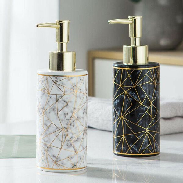 

liquid soap dispenser 1pc stylish marble ceramic lotion shampoo container pump bottle home bathroom decoration