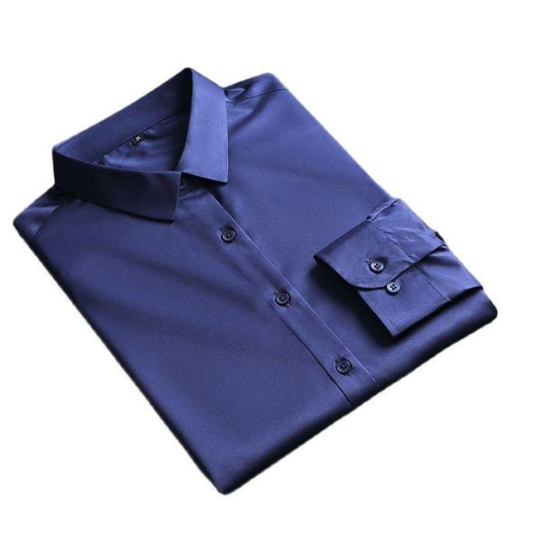

men's casual shirts non-iron and easy-care soft square collar long-sleeved solid color four seasons shirt without front pocket sh, White;black