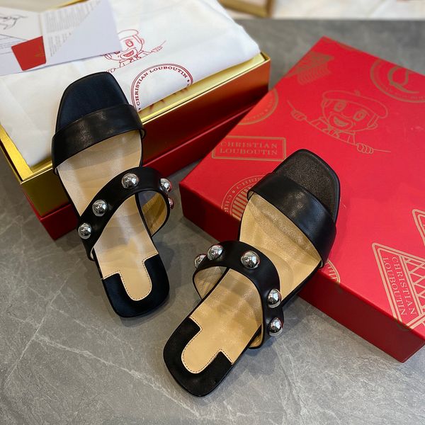 

2021ss fashion trend slipper womens sandals drill decoration temperament non-slip summer sandals flip flops slipper with original box, Black