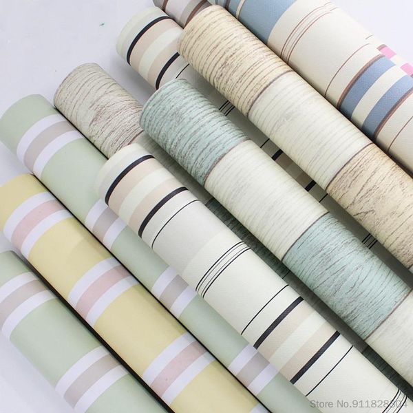 

wallpapers pvc waterproof striped wallpaper self adhesive wall stickers roll furniture deskwardrobe cabinet door contact paper decor