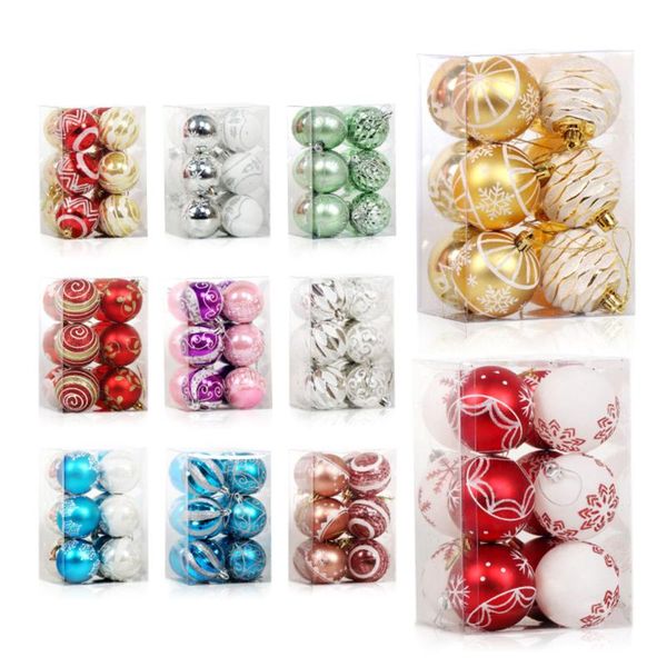 

12pcs/set christmas ball decor xmas tree hanging painted ornaments party year gift decorations decoration