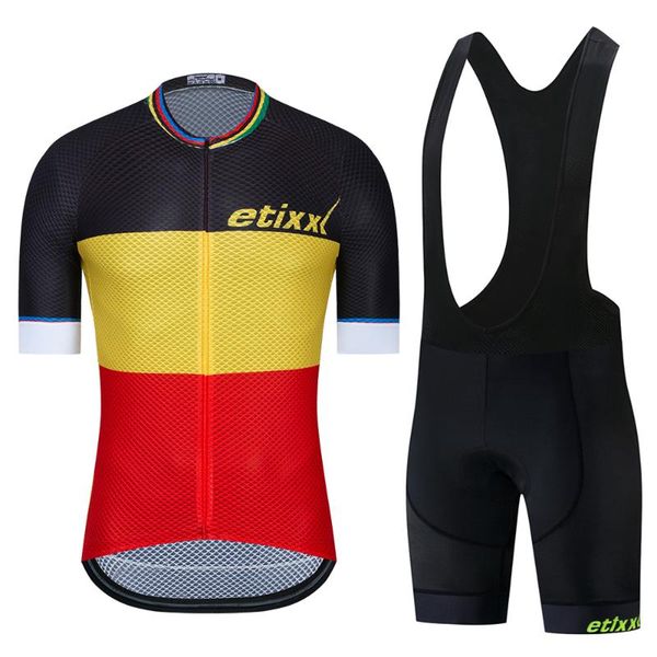 

racing sets pro team summer cycling jersey set quality mesh fabric sleeve italy miti spa leg end quick dry ropa ciclismo hombre, Black;blue