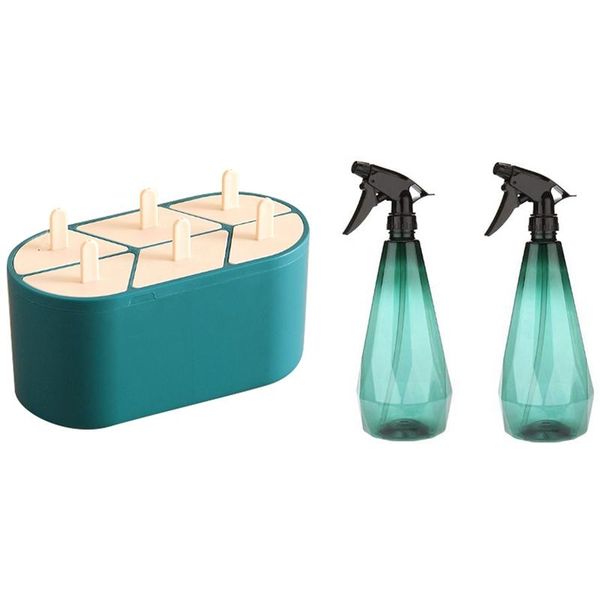 

watering equipments 2 pcs 1l empty spray bottle with diy ice tray popsicle mold cream tubs eco-friendly summer sticks