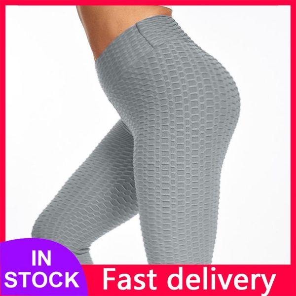 

4# leggings women bubble hip lifting exercise fitness running high waist women's pants push up, Black