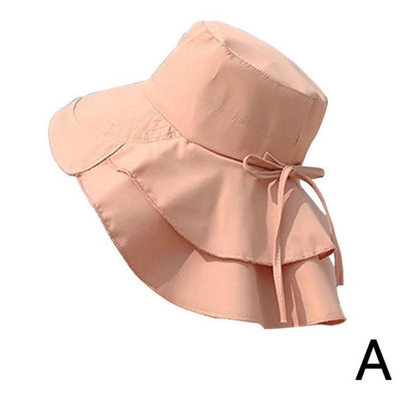 

wide brim hats fashion women summer uv protection sun hat with visor outdoor traveling flap bucket cap 2021 neck m3a8, Blue;gray