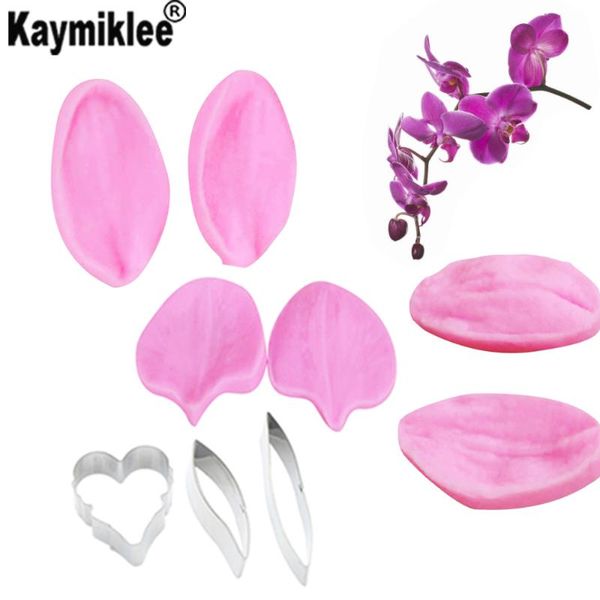 

cake tools orchid petal veiner &cutter silicone decorating molds gumpaste moulds chocolate cs194