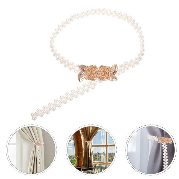 

curtain & drapes 2pcs decorative elastic tiebacks strapping holders white