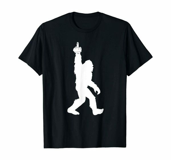 

funny bigfoot middle finger for squatch believers t-shirt, White;black