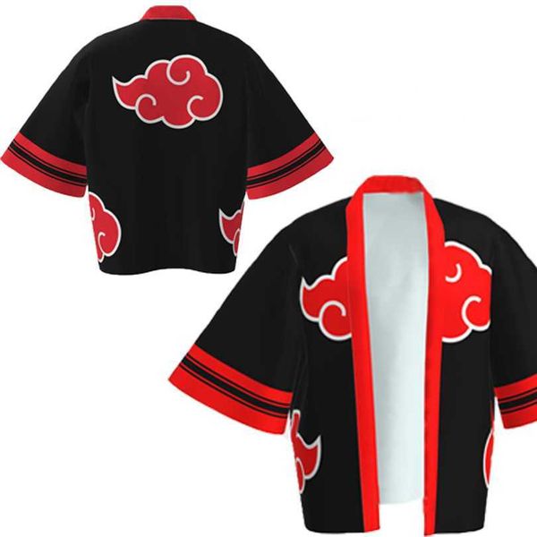 Sasuke Cosplay Kostüme Akatsuki Kimono Jacke Japanische Anime Umhang Pyjamas Erwachsene Quadratisches Element Bademantel Y0913