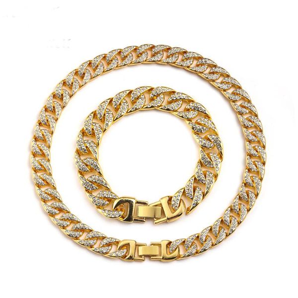 

chains fashion hip hop necklace cuban chain crystal flat line all-match, Silver