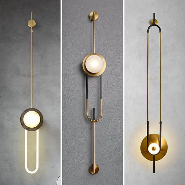 

wall lamp modern luxury marble led model house villa bedroom lighting fixtures living room corridor el art decro sconce