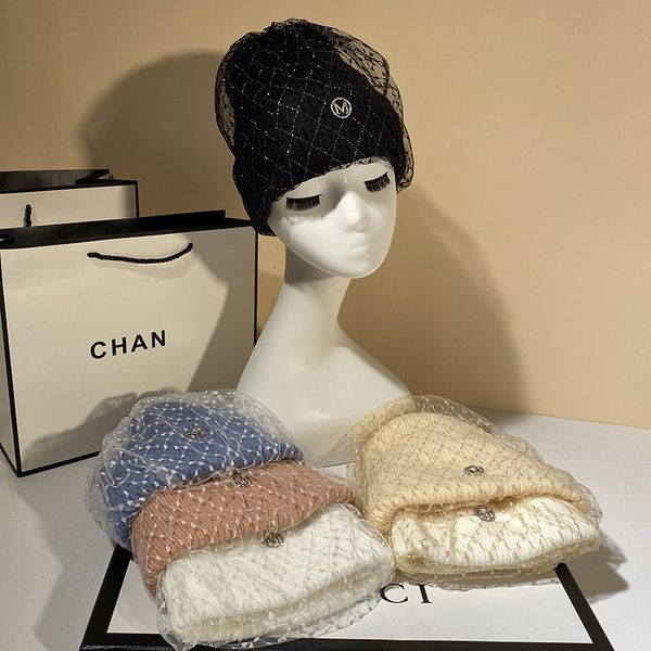 

wool children's street net red autumn and winter painter bud hat, Yellow