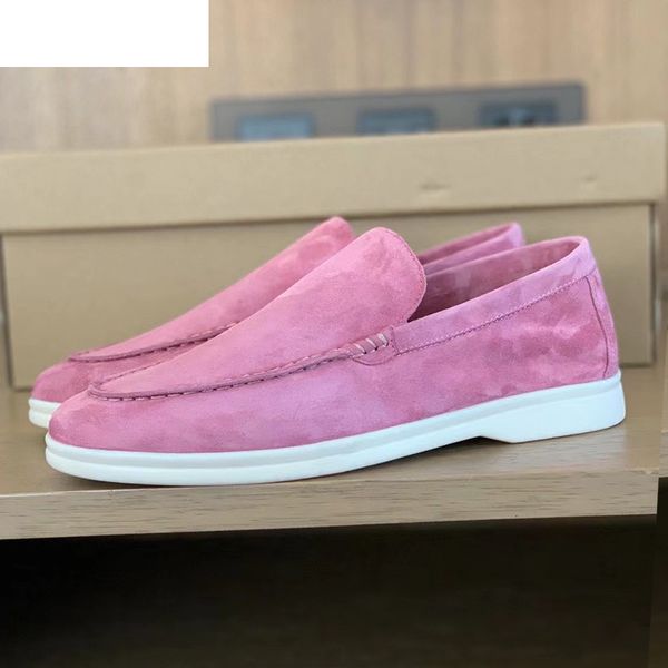

sandals classic slip-on flat casual walk shoes women kid suede round toe hand-stitched comfort loafers spring outwear lazy mules f, Black