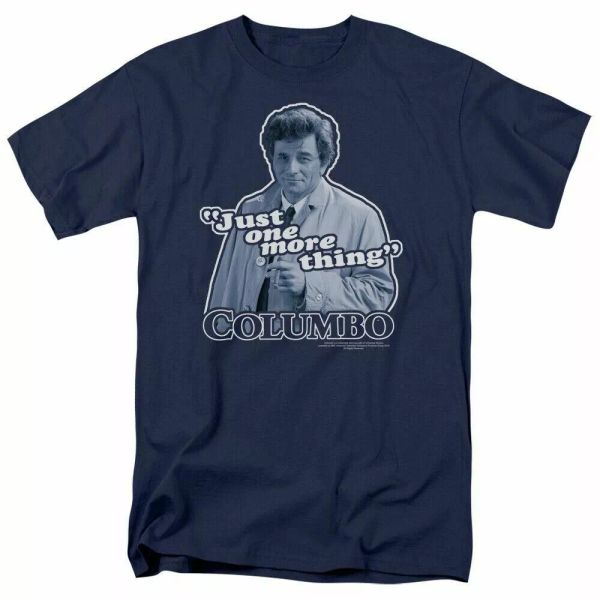 

columbo just one more thing t shirt mens licensed classic tv merch frank navy, White;black