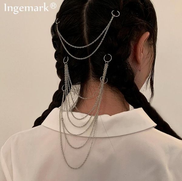 

hair clips & barrettes cute girls hairpin silver color kids iron chain tassel twisted clip accessories beauty headwear head band jewelry, Golden;silver