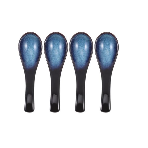 

spoons 4 pcs exquisite and beautiful japanese ceramic tableware (blue)