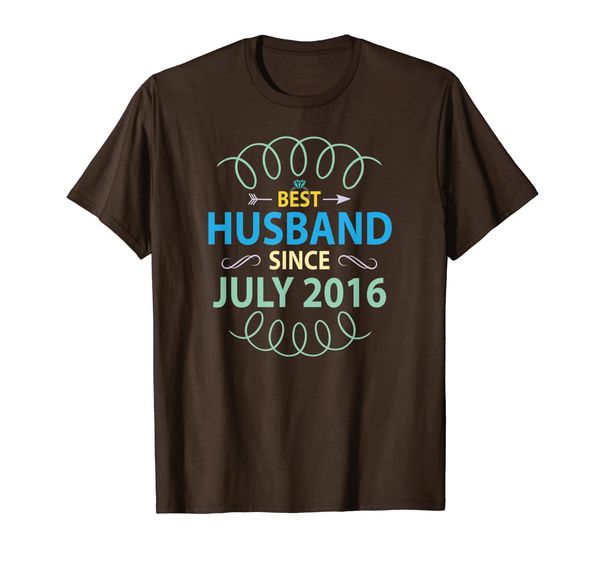 

husband since july 2016 3rd wedding anniversary t-shirt, White;black