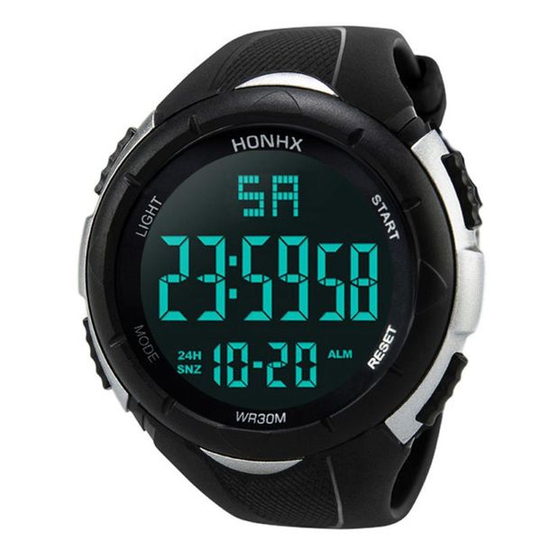 

wristwatches watch outdoor mens sports morning running sport luxury men analog digital military led waterproof wrist watches #30, Slivery;brown