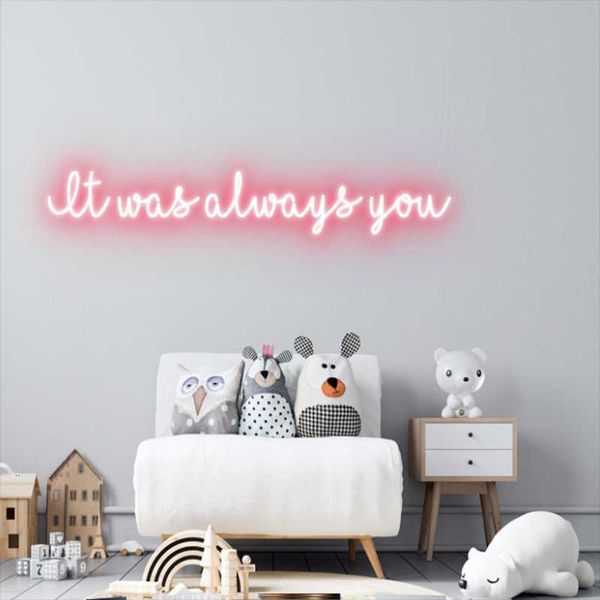 

party decoration custom logo it was always you led flex transparent acrylic plexiglass neon sign light letter board background