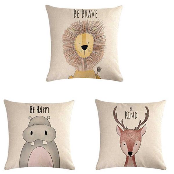 

cushion/decorative pillow nordic zebra hippo giraffe lion crocodile case decor animal cushion cover for sofa pillowcase covers 45x45cm