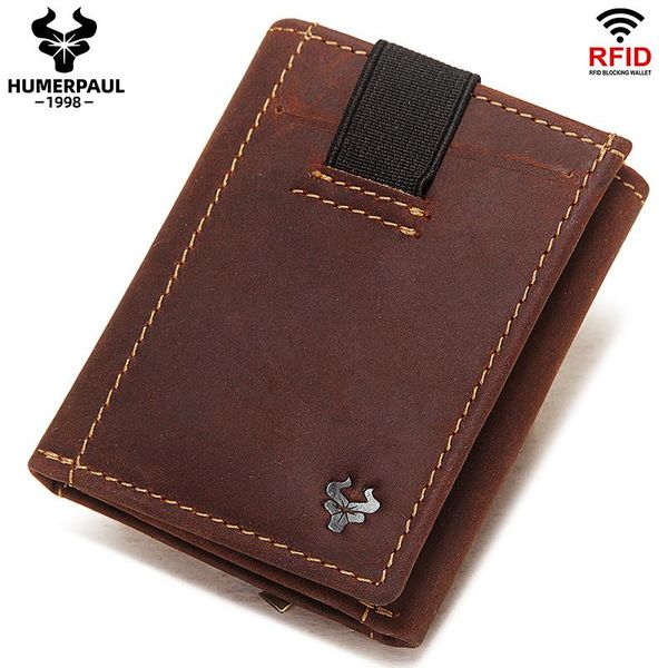 

classic style wallet real leather men short slim cowskin coin pocket purse tri-fold luxury design wallets with card holder, Red;black